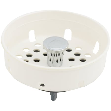All-Source 3-1/2 In. White Plastic Basket Strainer Stopper 462764